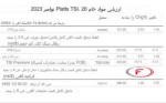 جدول قیمت مواد اولیه موسسه پلتز 20 نوامبر