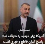 آمریکا زبان تهدید را متوقف کند/ پاسخ ایران قاطع و فوری است