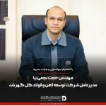 مهندس حجت نجمی نیا مدیر عامل شرکت توسعه آهن و فولاد گل گهر شد.