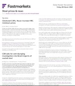 تحولات قیمت و اخبار جهانی فولاد 8 مارس 2024