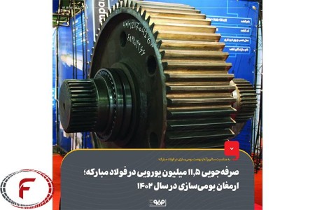 صرفه‌جویی ۱۱.۵ میلیون یورویی در فولاد مباركه؛ ارمغان بومی‌سازی در سال ۱۴۰۲