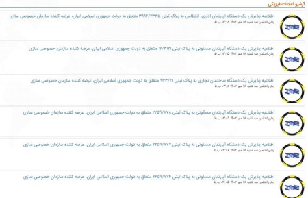 علام املاک پذیرفته شده دولت در بورس کالا
