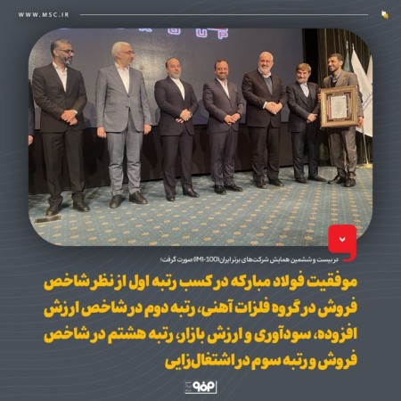 رتبه شاخص فروش در گروه فلزات آهنی