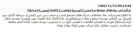 بازگشایی نمادهای معاملاتی بورس امروز