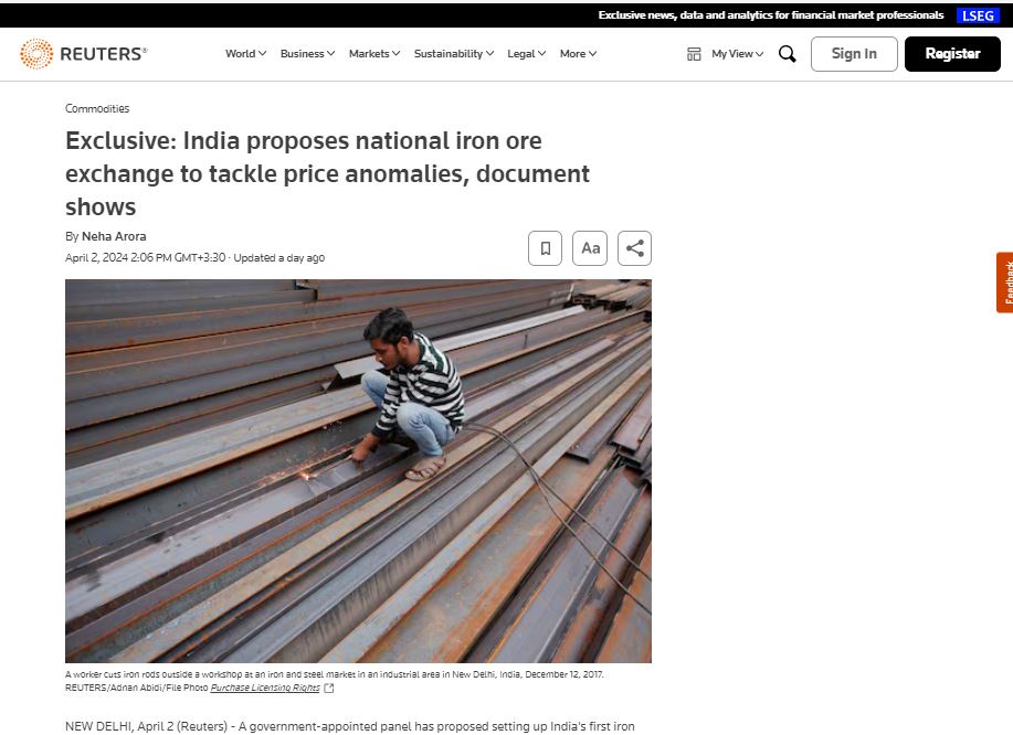 پیشنهادات بورس ملی سنگ آهن هند برای مقابله با ناهنجاری های قیمت