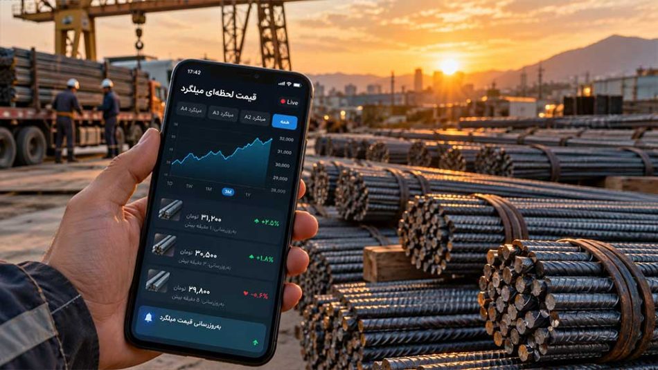 کانال قیمت لحظه‌ای میلگرد؛ راهنمای استعلام قیمت روز میلگرد