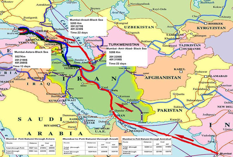 ایران، هند و افغانستان اتحادیه ترانزیت منطقه ای نیاز دارند.
